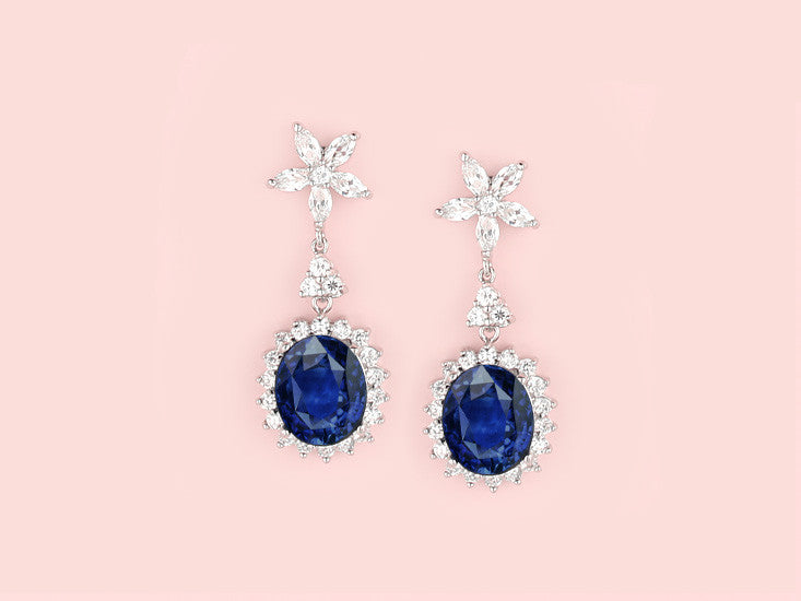 Chantilly Earrings - Sapphire
