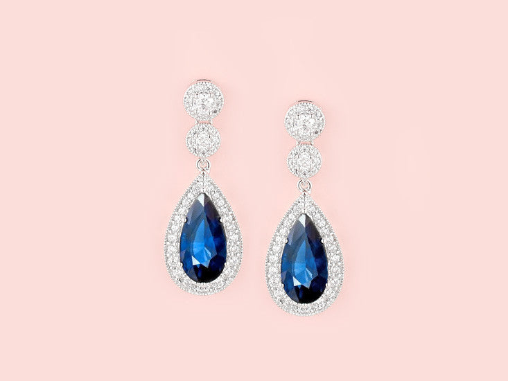 Contessa Earrings - Sapphire